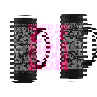 Promoted From Cat Mom To Human Mom Groovy Graphic Print Coffee Mug - Monsterry