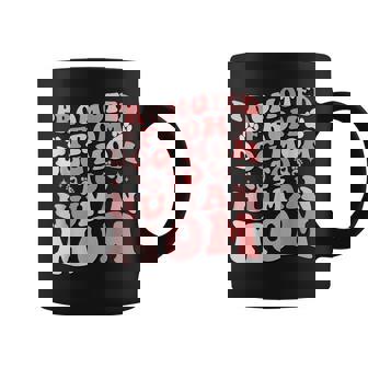 Promoted From Dog Mom To Human Mom Pregnancy Reveal Baby Small Black Coffee Mug - Thegiftio