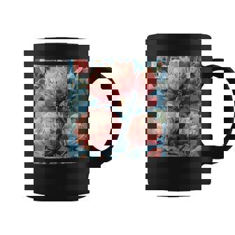 Protea Flower Blooming With Bees Around Graphic Graphic Print Coffee Mug - Monsterry