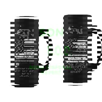 Proud Son Bomb Disposal Expert EOD Distressed American Flag Graphic Print Coffee Mug - Monsterry