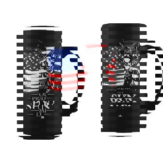 Proud Sphynx Dad American Flag Patriotic Cat Gift Cat Graphic Print Coffee Mug - Monsterry