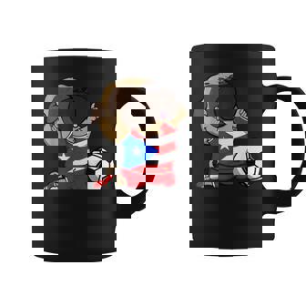 Pug Puerto Rico Soccer Fans Jersey Puerto Rican Football Art Graphic Print Coffee Mug - Monsterry
