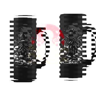 Pulpo De Terror Pulpo Gigante Olas Japonesas Pulpo Taza de café - Regaloses
