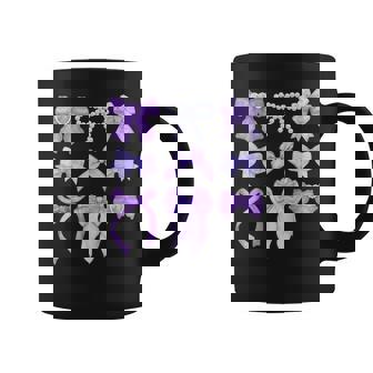 Purple Bow And Ribbon Cute Graphic Girls Coquette Mom Coffee Mug | Seseable CA