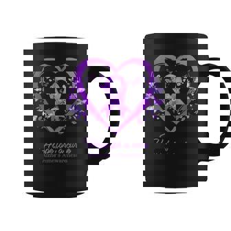 Purple Heart Butterfly Hope For A Cure Alzheimer's Awareness Graphic Print Coffee Mug - Monsterry