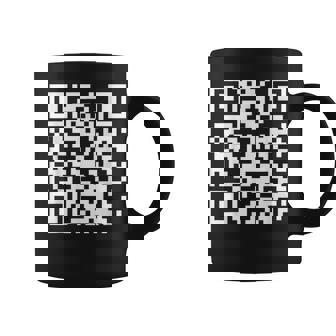 Qr Scan Code Adult Sarcasm Humor FCk You White Coffee Mug - Seseable