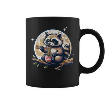 Raccoon Eating Instant Noodle Cup Raccoon Women Men Graphic Print Coffee Mug - Monsterry