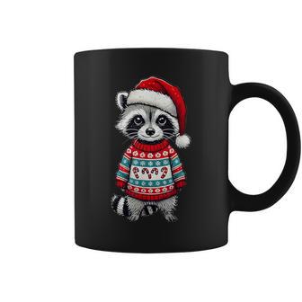 Raccoon Ugly Sweater Santa Hat Christmas Tassen - Geschenkecke