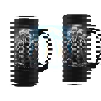 Raccoons Howling At The Moon Trendy Raccoon Moon Tank Top Graphic Print Coffee Mug - Monsterry