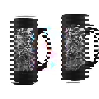 Racoons Howling At The Moon Vintage Raccoon Animal Lovers Graphic Print Coffee Mug - Monsterry