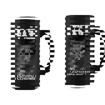 Rage Is Consuming Me Silly Staring Cat Meme Coffee Mug - Monsterry