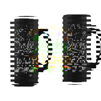 Rainbow Gold And Shamrocks Proud To Be A Lucky Teacher Graphic Print Coffee Mug - Monsterry
