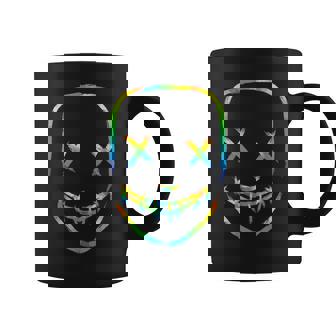 Rainbow Techno Face Breakcore Cybergrind Industrial Hardcore Taza de café - Regaloses