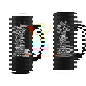 Read Books Be Kind Stay Weird Dragon Book Bookworm Graphic Print Coffee Mug - Monsterry
