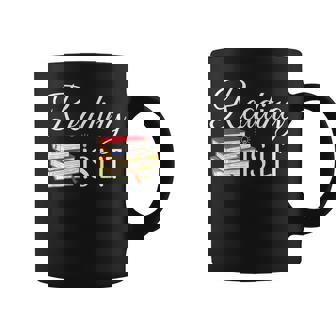Reading Is Lit Teacher Student Book Nerd Graphic Print Coffee Mug - Monsterry
