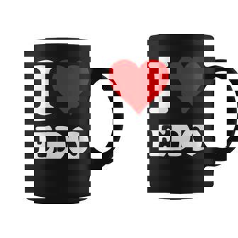 Red Heart I Love Edo Graphic Print Coffee Mug - Monsterry