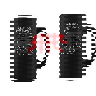Red Plaid Baby Bear Matching Pajama Family Buffalo Christmas Graphic Print Coffee Mug - Monsterry