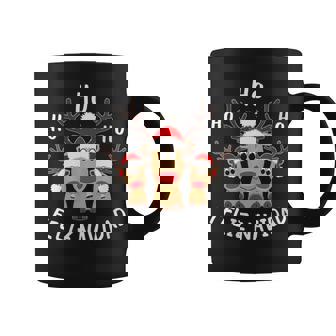 Reno Navideño Feliz Navidad Ho Ho Alce Cuello Taza de café - Regaloses