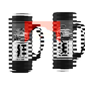 Retro 911 Red Vintage 964 Turbo Car Classic Automotive Track Coffee Mug - Monsterry