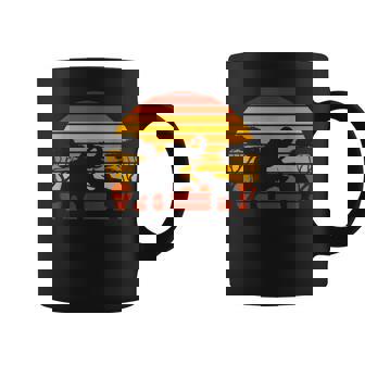 Retro Africa Animal Zoo Keeper Safari Sunset Elephant Graphic Print Coffee Mug - Monsterry