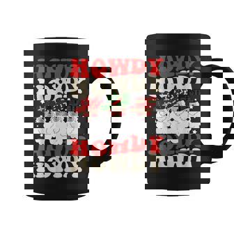 Retro Christmas Cowboy Santa Howdy Rodeo Western Xmas Graphic Print Coffee Mug - Monsterry