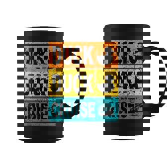 Retro Duck Duck Cruise Shirt Tags Caribbean Cruise Vacation Graphic Print Coffee Mug - Monsterry