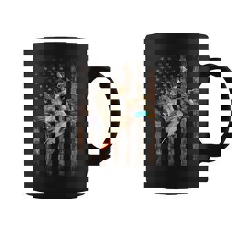 Retro Duck Hunter Hunting American Flag Camouflage On Back Coffee Mug - Thegiftio UK