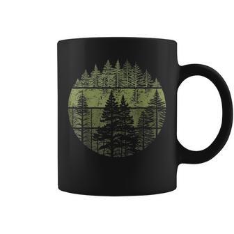 Retro Forest Trees Nature Outdoors Women Men Vintage Graphic Graphic Print Coffee Mug - Monsterry