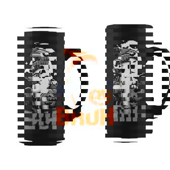 Retro Halloween Shirts For Men Women Bruh Ghost Halloween Graphic Print Coffee Mug - Monsterry