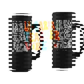 Retro Librarian Teacher Vibes Groovy Library Graphic Print Coffee Mug - Monsterry