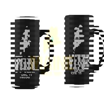 Retro Maine Pine Tree State Pride Vintage 1901 Flag Graphic Print Coffee Mug - Monsterry