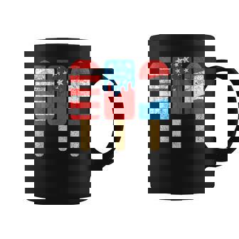 Retro Patriotic July 4th Popsicle Red Blue Boys Girls Graphic Print Coffee Mug - Monsterry