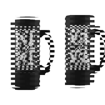 Retro Race Car Mom Racing Car Checkered Mama Mother Day Coffee Mug | Mazezy