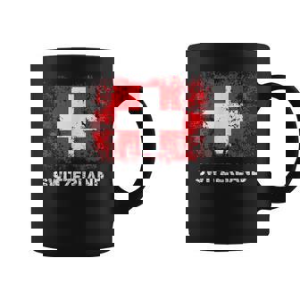Retro Switzerland Flag Patriotic Swiss Flag Taza de café - Regaloses