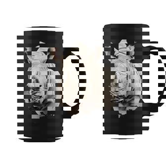 Rinoceronte Animal Print Dibujo Rinoceronte Naturaleza Motivo Taza de café - Regaloses