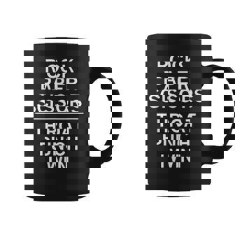 Rock Paper Scissors Throat Punch I Win Sarcastic Graphic Print Coffee Mug - Monsterry