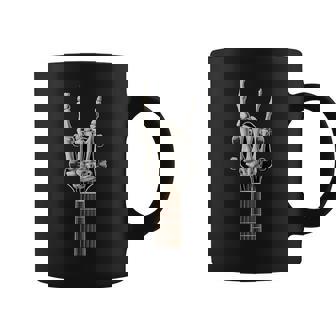 Rock On Skeleton Mano Guitarra Rock & Roll Hombres Es Rock Band Taza de café - Regaloses