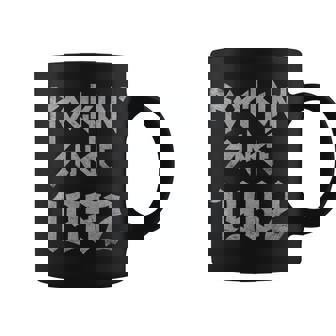 Rockin Since 1982 Classic Rock Year Of Birth Birthday Graphic Print Coffee Mug - Monsterry