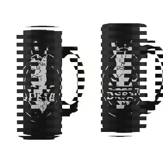 Be a Rockstar With Rock On Sign Graphic Print Coffee Mug - Monsterry