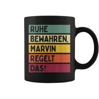 Ruhe Bewahren Marvin Regelt Das Spruch In Retro Farben Tassen - Geschenkecke