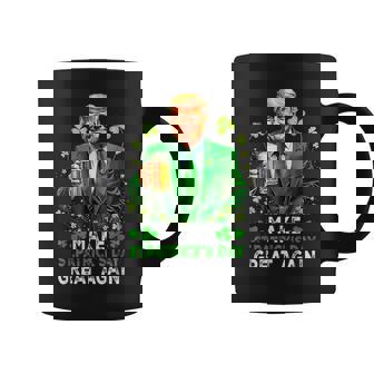 Make Saint Patrick's Day Great Again Usa Flag Trump Coffee Mug - Seseable