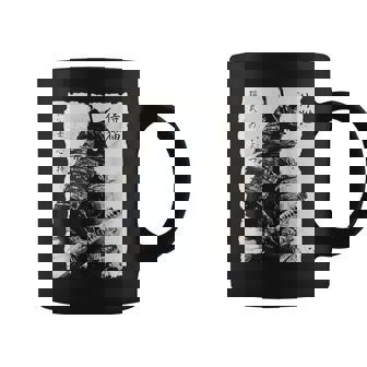 Samurai Cat Vintage Japanese Warrior Art Men Women Coffee Mug | Seseable CA