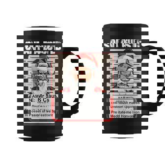 Santa Busted Fun Father Christmas Santa Claus Mugshot Graphic Print Coffee Mug - Monsterry