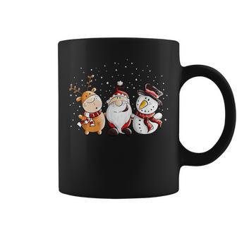 Santa Claus Reindeer And Snowman In The Snow I Christmas Tassen - Geschenkecke