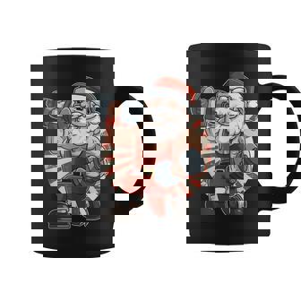 Santa Claus Weightlifting Gym Fitness Training Christmas Tank Top Graphic Print Coffee Mug - Monsterry
