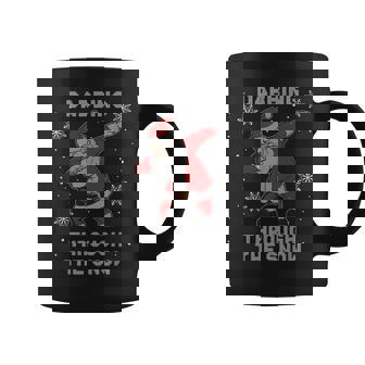 Santa Dabbing Through The Snow Ugly Christmas Knitting Fake Graphic Print Coffee Mug - Monsterry