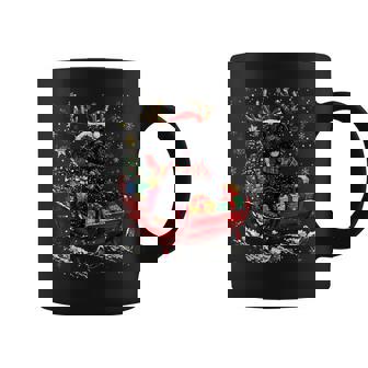 Santa Goldendoodle Reindeer Light Christmas Graphic Print Coffee Mug - Monsterry