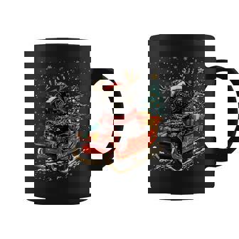 Santa Pug Reindeer Light Christmas Graphic Print Coffee Mug - Monsterry