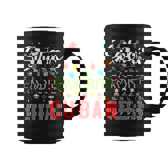 Santa's Favorite Cuban Xmas Light Santa Hat Christmas Graphic Print Coffee Mug - Monsterry