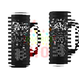 Santa's Favorite Ho Xmas Light Santa Hat Christmas Graphic Print Coffee Mug - Monsterry